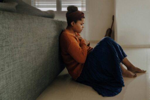 Young black girl having anxiety worries